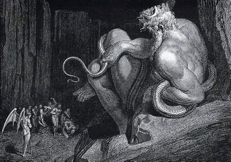 Dettaglio degli affreschi dell'Inferno con Minosse e l'Albero dei Dannati