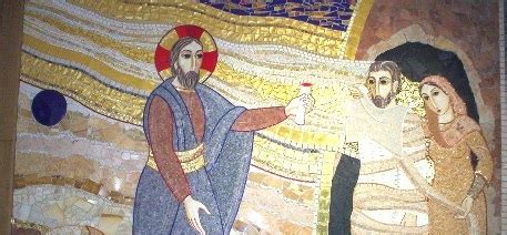 Mosaici dell'abside della Cappella del Buon Pastore, scene di Crocifissione e Risurrezione di Lazzaro