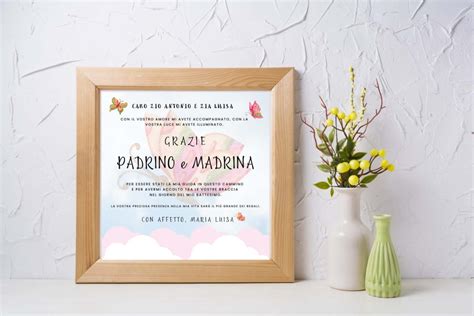 Foto di un regalo personalizzato fatto a mano per padrini e madrine