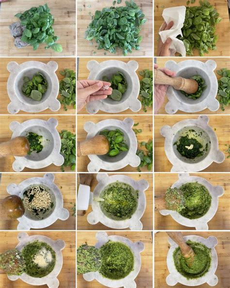 infografica preparazione pesto con frullatore o mortaio