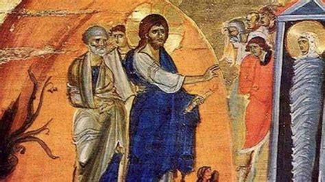 Affresco della Resurrezione di Lazzaro nella Chiesa di Sant'Urbano alla Caffarella