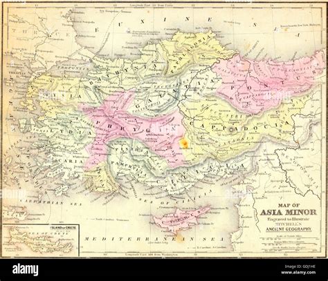 Mappa dell'Asia Minore antica con indicazione di Myra e Patara