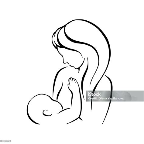 Immagine stilizzata di una madre con un bambino in braccio, che irradia luce