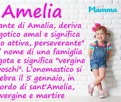 infografica sul significato e le origini del nome Amelie