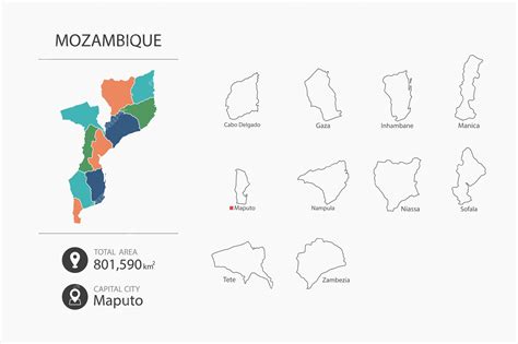 Mappa del Mozambico con evidenziate le aree di ricerca etnomusicologica