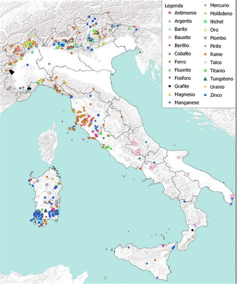 Mappa delle principali grotte e miniere visitabili in Liguria