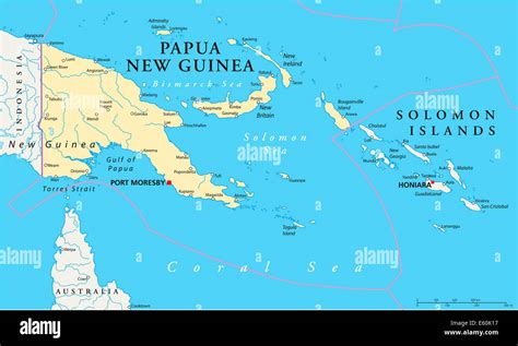 Mappa della Papua Nuova Guinea con evidenziate le comunità FMA
