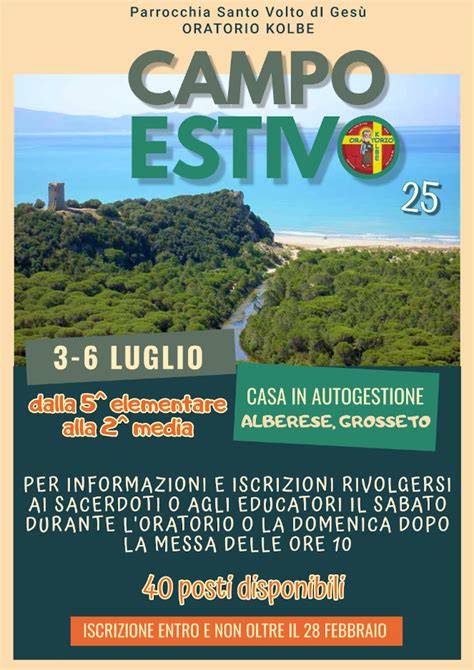 Copertina di un libretto di campo estivo parrocchiale con design accattivante e colorato