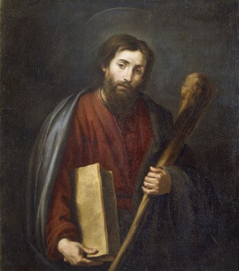 Iconografia di San Giacomo il Minore con Vangelo e bastone