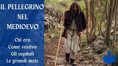 Rappresentazione di un pellegrino medievale con gli attributi tipici