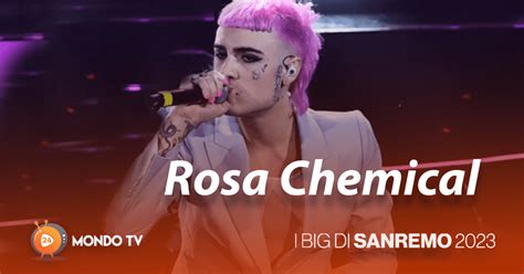 Thematic photo of Rosa Chemical during a performance or at Sanremo
