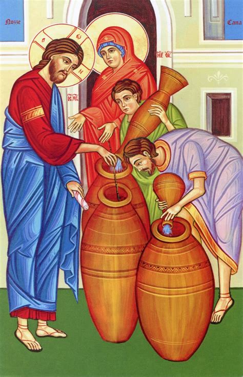 Rappresentazione artistica delle Nozze di Cana, con Gesù e Maria