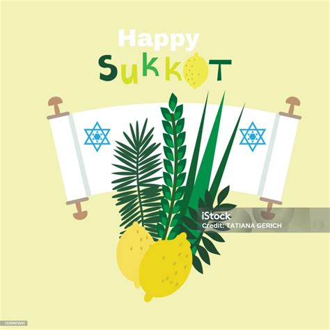 Illustrazione storica che rappresenta la festa ebraica di Sukkot con fedeli che agitano mazzetti di rami.