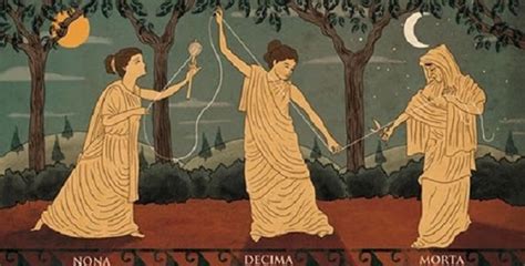 illustrazione delle tre Moire che tessono il destino