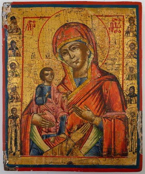 Icona raffigurante vari santi martiri in stile tradizionale