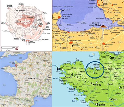 Mappa che mostra la distanza tra Modena e Mont Saint Michel in Francia