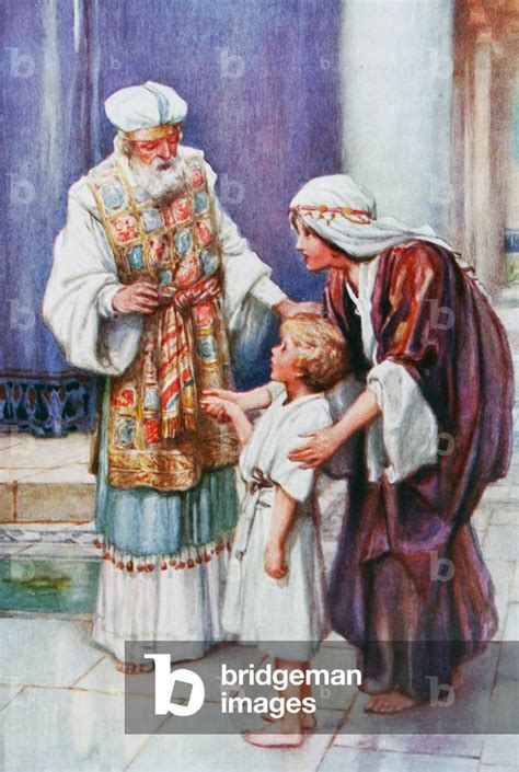Illustrazione di Anna che presenta il piccolo Samuele al sacerdote Eli nel tempio