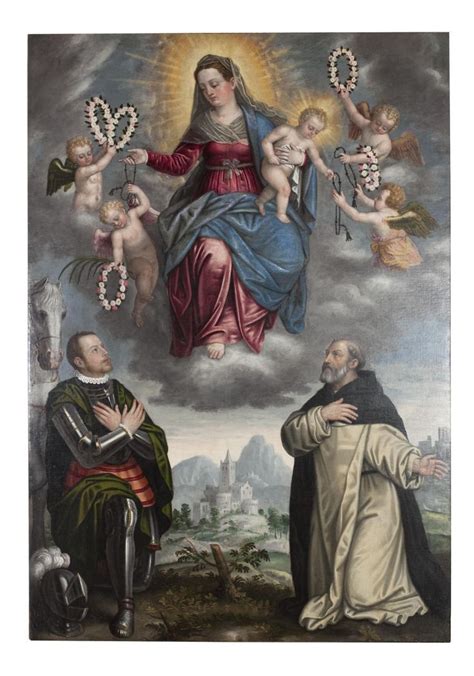Illustrazione della Madonna del Rosario con San Domenico