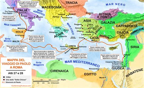 Mappa del viaggio di San Giacomo in Spagna o scena del suo martirio
