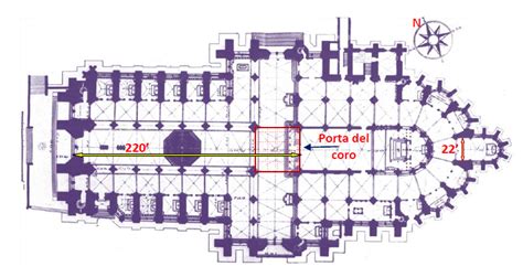 Pianta della Cattedrale di Amiens che evidenzia la struttura e le dimensioni