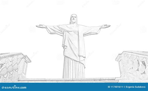 Schizzo o disegno del bozzetto originale della statua del Cristo Redentore