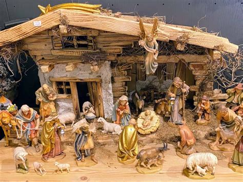 Dettaglio di un'antica stampa a bulino raffigurante un presepe