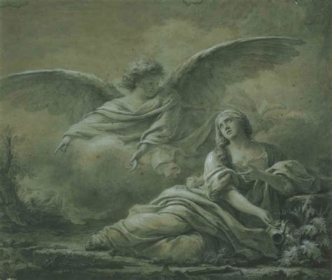Raffigurazione dell'apparizione dell'angelo ad Agar nel deserto.