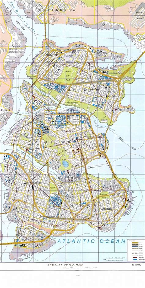 Mappa dettagliata della Gotham City di Eliot R. Brown per la saga Terra di Nessuno