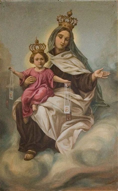 Iconografia della Madonna del Carmelo che consegna lo Scapolare a San Simone Stock