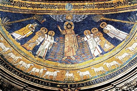 Mosaico del catino absidale della Basilica di Santa Maria in Trastevere raffigurante l'Incoronazione della Vergine e Santi con Innocenzo II