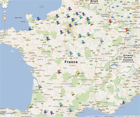 Mappa delle principali cattedrali di Saint-Pierre in Francia