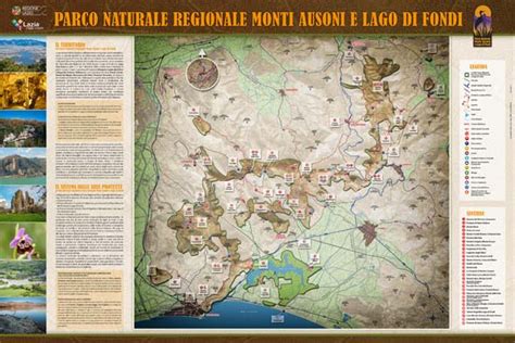 Mappa del Parco naturale regionale monti Ausoni e lago di Fondi