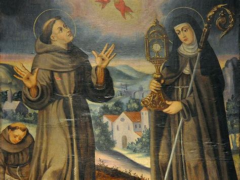 Illustrazione di Santa Chiara d'Assisi con San Francesco