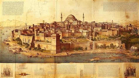 Mappa storica di Costantinopoli (Istanbul)