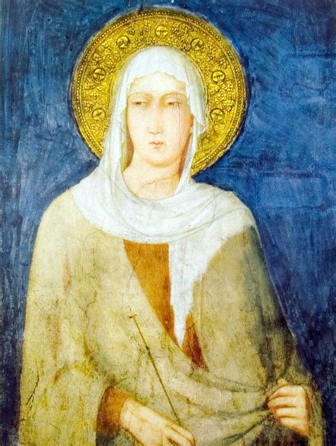 Ritratto storico di Santa Chiara d'Assisi in un contesto medievale