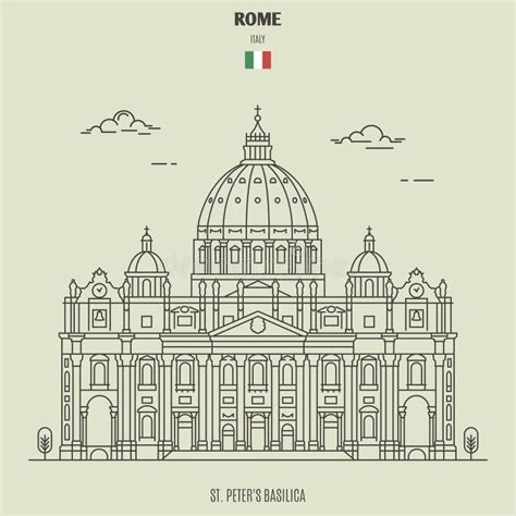 Illustrazione della Basilica di San Pietro dall'esterno.