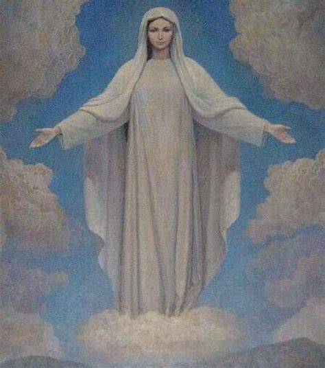 Illustrazione della Madonna di Medjugorje con la corona di stelle e il Bambino Gesù