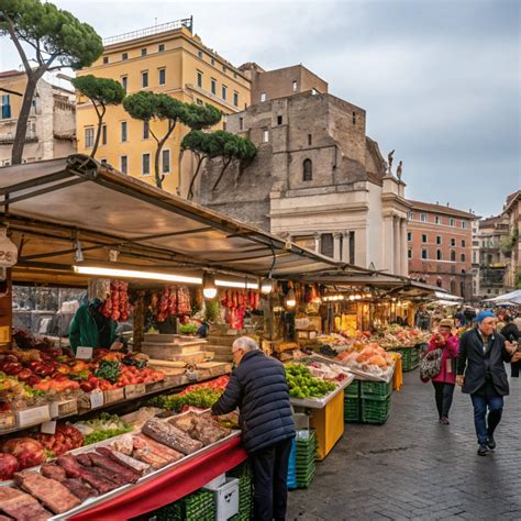 Bancarelle del tradizionale Mercato di Testaccio
