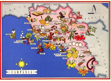 Mappa della Campania con i luoghi dei Carnevali tradizionali