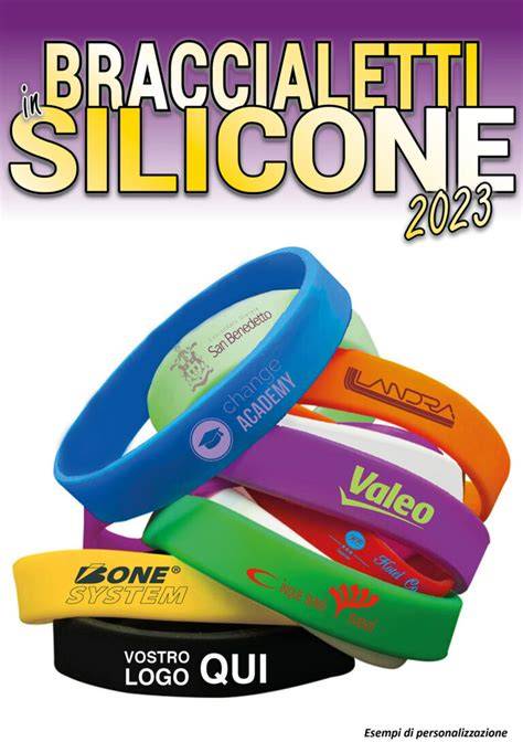 Foto di gruppo di braccialetti in silicone colorati con impresso il simbolo del rosario