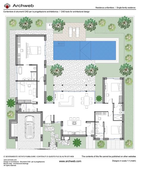 Schema di una villa con possibili suddivisioni in appartamenti