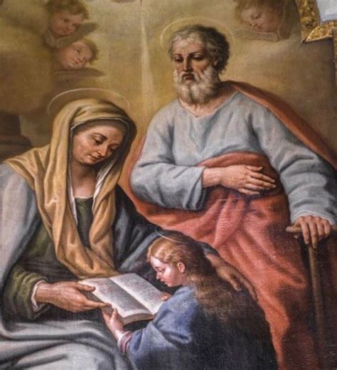 Mosaico raffigurante i genitori di Maria, Gioacchino e Anna, con la Vergine Bambina