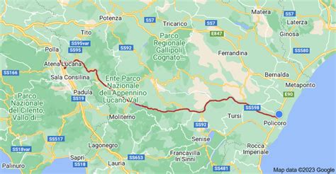 Mappa della Val D'Agri con evidenziata Tramutola