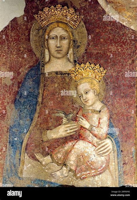 affresco Madonna in trono con Bambino