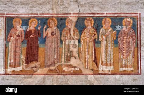Affresco bizantino della Teoria dei Santi nel complesso di Santa Maria della Grotta a Marsala