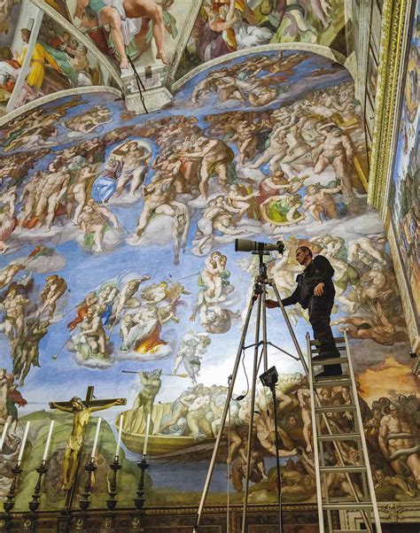 Riproduzione artistica della Cappella Sistina durante la decorazione di Michelangelo