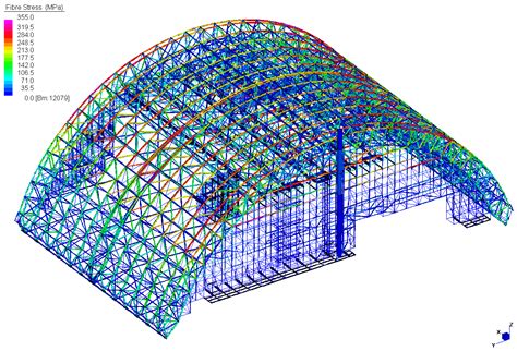 Schema tecnico di modellazione strutturale e calcolo agli elementi finiti (FEM)