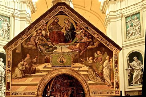 Affresco di Friedrich Overbeck sulla facciata della Porziuncola