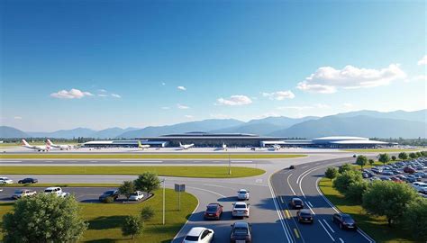 Infrastrutture dell'aeroporto di Tarbes Lourdes Pyrénées con piste e terminal