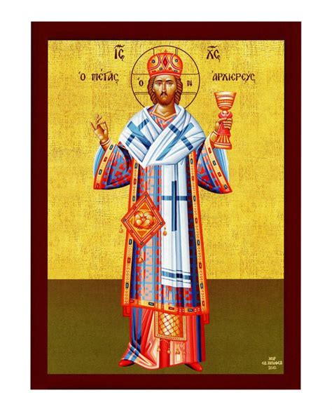 icona di Gesù e un sacerdote in preghiera